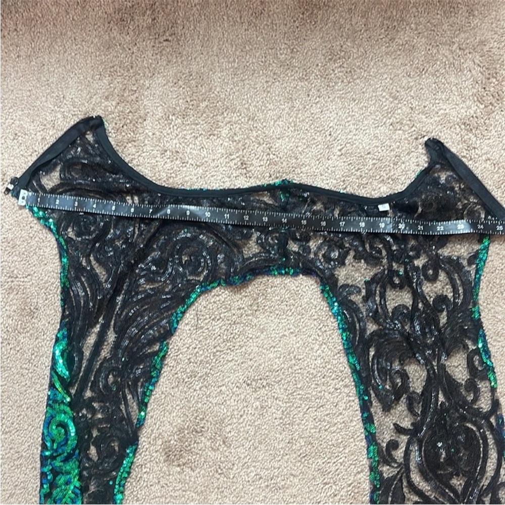 Chaps, Green Sequin, Size Small - image 2